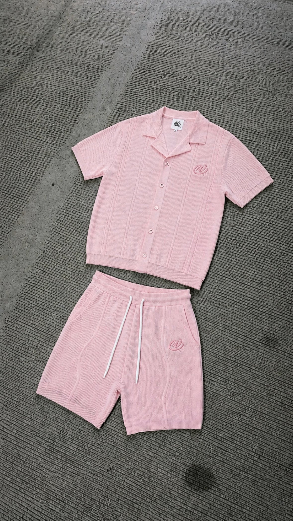 CHPWSE WAFFLE KNIT SHORT - PINK