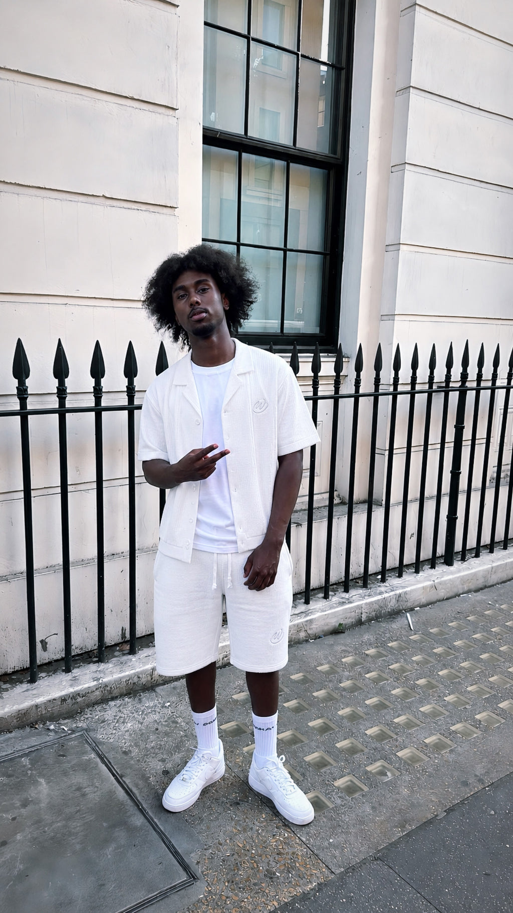 CHPWSE WAFFLE KNIT SHIRT - WHITE