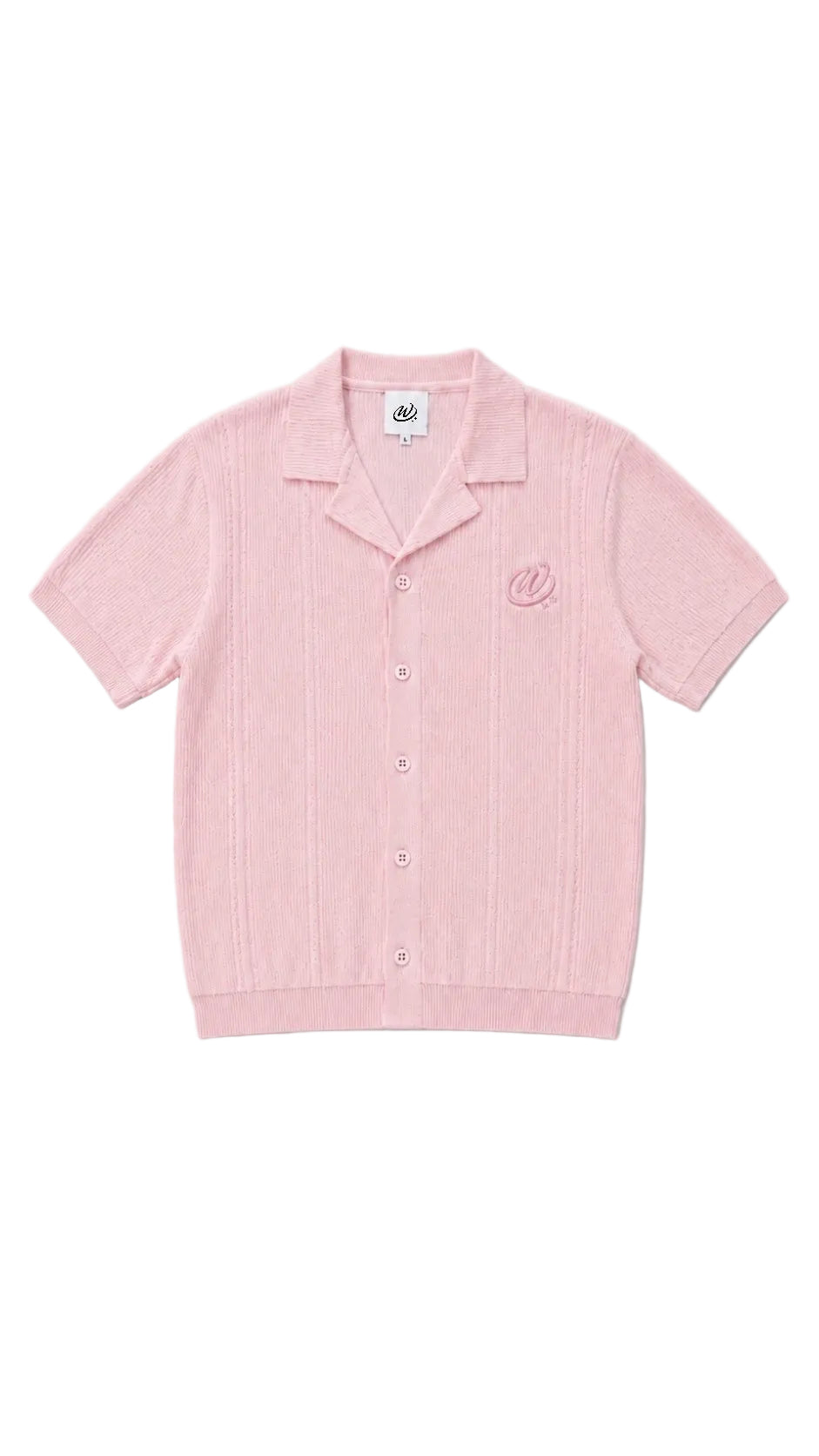 CHPWSE WAFFLE KNIT SHIRT - PINK
