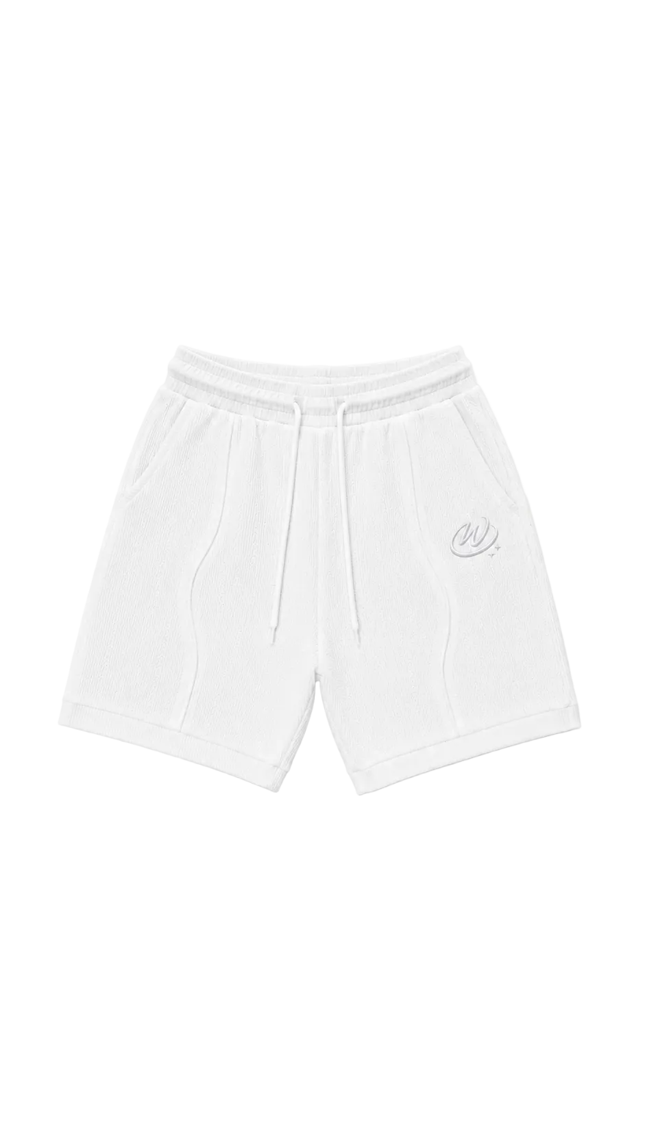 CHPWSE WAFFLE KNIT SHORT - WHITE
