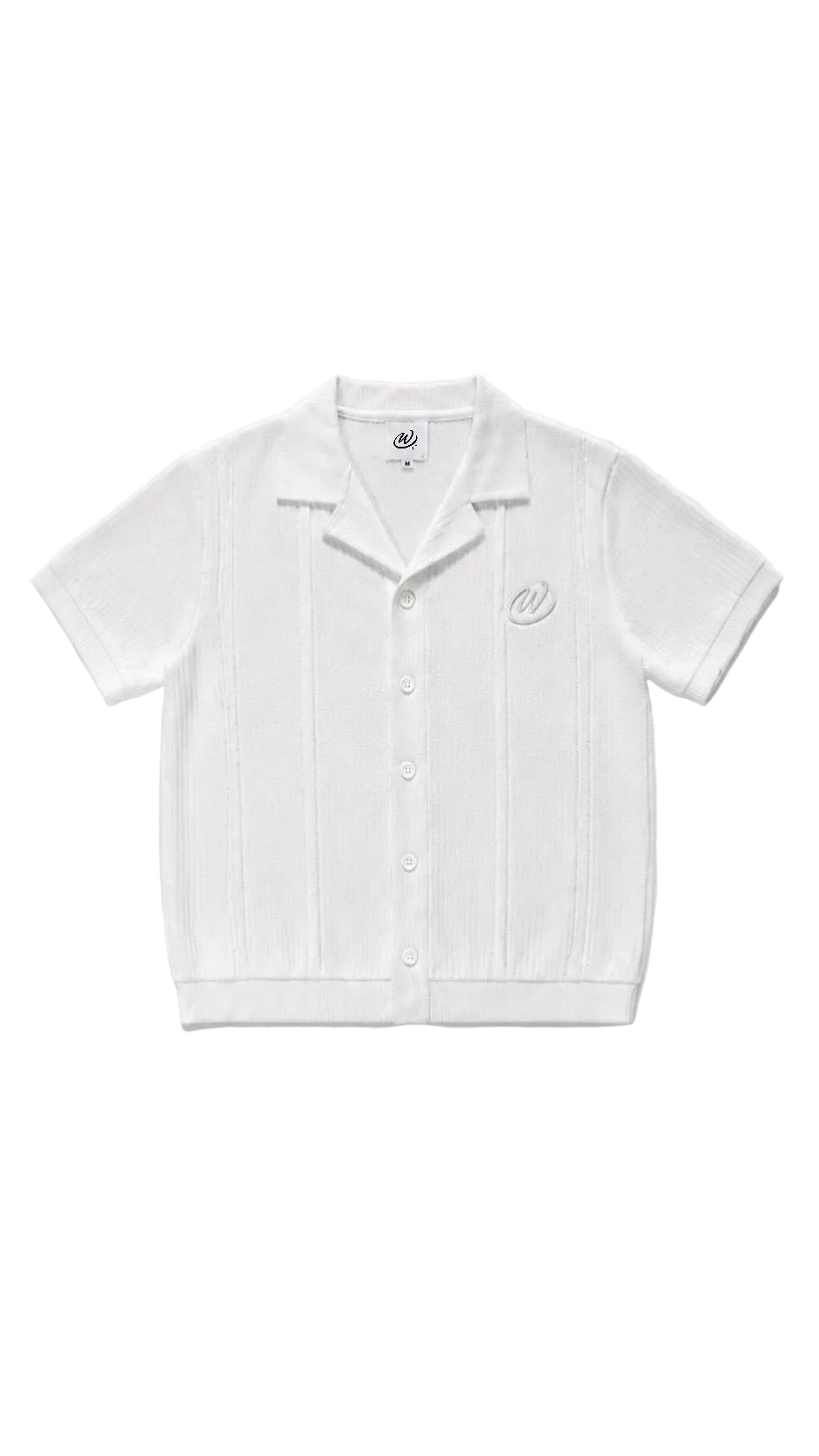 CHPWSE WAFFLE KNIT SHIRT - WHITE
